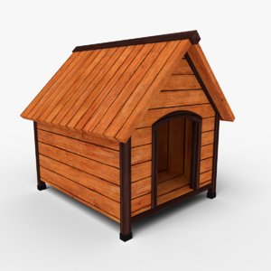 3D low-poly doghouse model