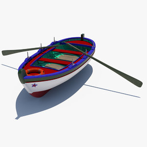 3D wooden fishing boat gozzo