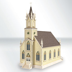 3D victorian church model