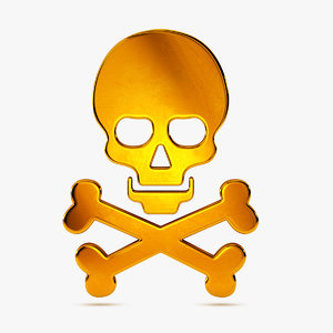 3D cartoon skull icon model