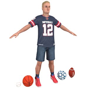 3D model casual athlete 2