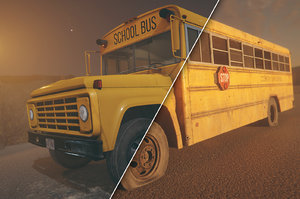 hq retro school bus 3D model