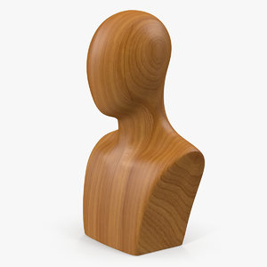 male wooden head mannequin 3D model