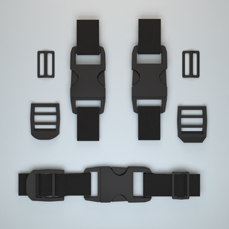 3D set fastener plastic buckle model TurboSquid 1297049