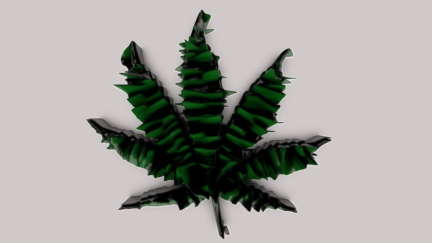  3D  marijuana  leaf  model  TurboSquid 1297125