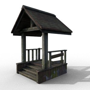 wooden porch 3D model