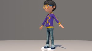 3D boy cartoon model