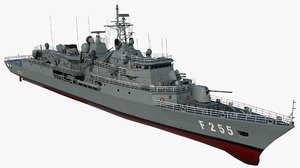 3D navy ship orucreis f245