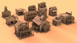 3D wild west houses