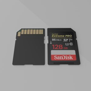 3D model sandisk 128gb sd card