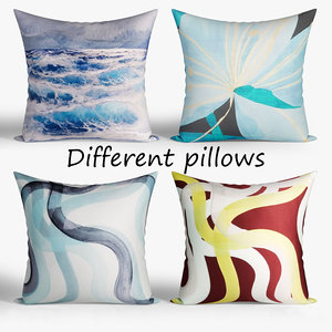 3D decorative pillows westelm set model