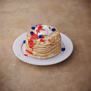3D pan cake pancake model