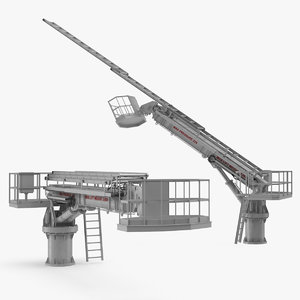 hydraulic ladder lift rigged 3D model