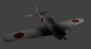 3D japanese a6m zero navy