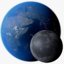 3D realistic earth moon photorealistic model