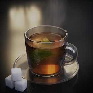 glass cup tea model