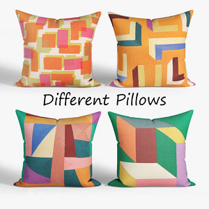 decorative pillows habitat set 3D model