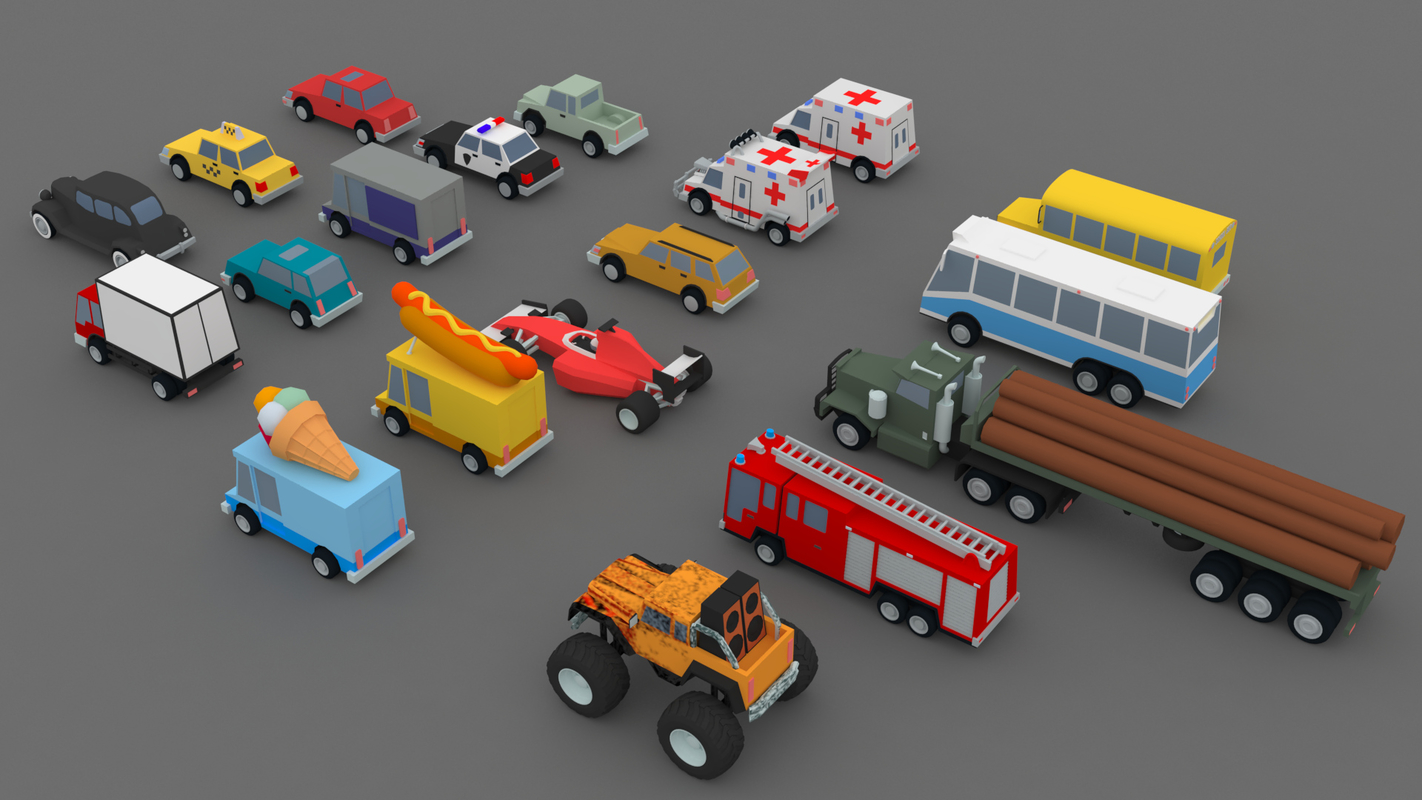 3d Low Poly Cars Turbosquid 1297836