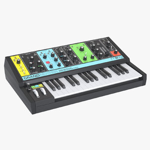 photoreal synthesizer moog grandmother 3D model
