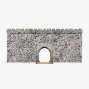 3D model medieval gate