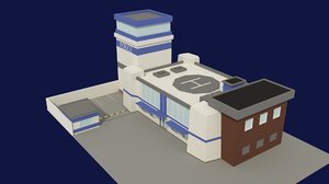 blue police station 3D model