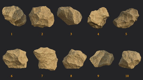 Rocks Pack 4kテクスチャ付きの10の石 3dモデル Turbosquid