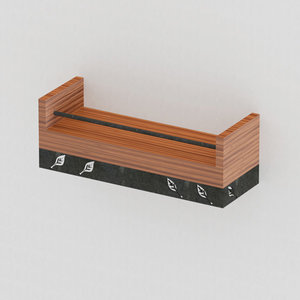 3D wood steel spice rack