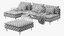 3D ikea soderhamn sofa sectionals model