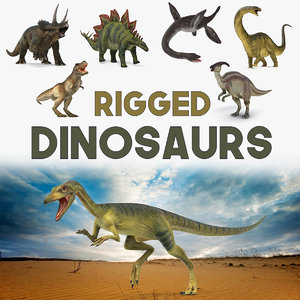 rigged dinosaurs 2 3D