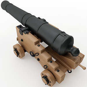 24 pounder naval cannon 3D model