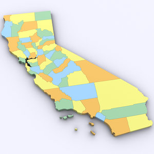california counties 3D model