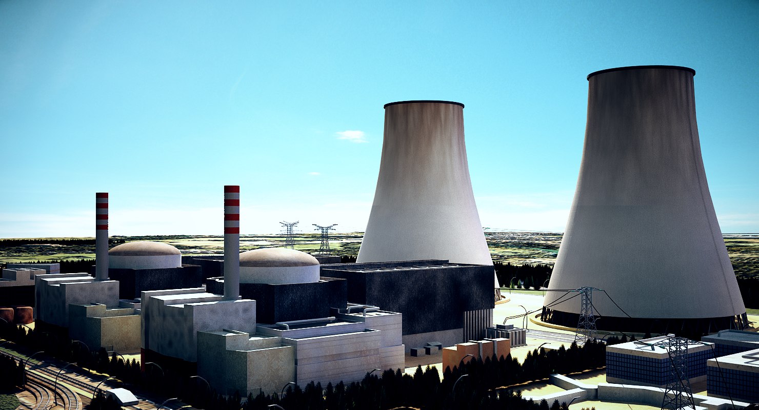 Nuclear power exterior 3D model - TurboSquid 1299353