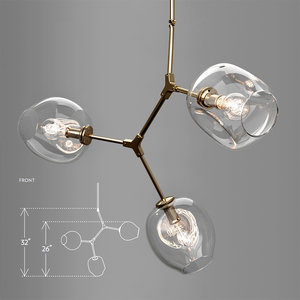 3D branching bubble 3 lamps