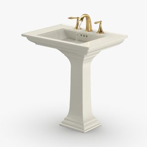 classical-bathroom-sink---water-running 3D model