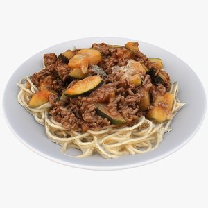 spaghetti meat zuccini 3D model