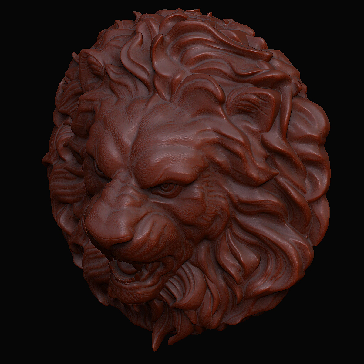 狮子头雕塑浅浮雕为cnc3d模型