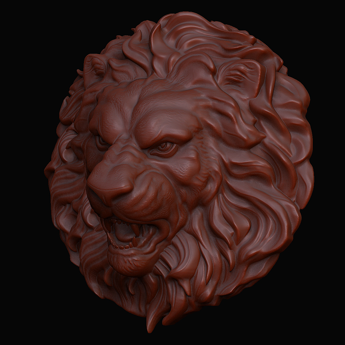 狮子头雕塑浅浮雕为cnc3d模型