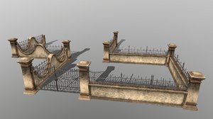 gate wall 3D model