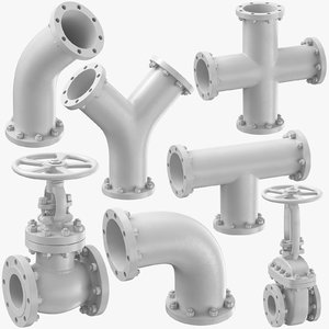 3D industrial pipes model