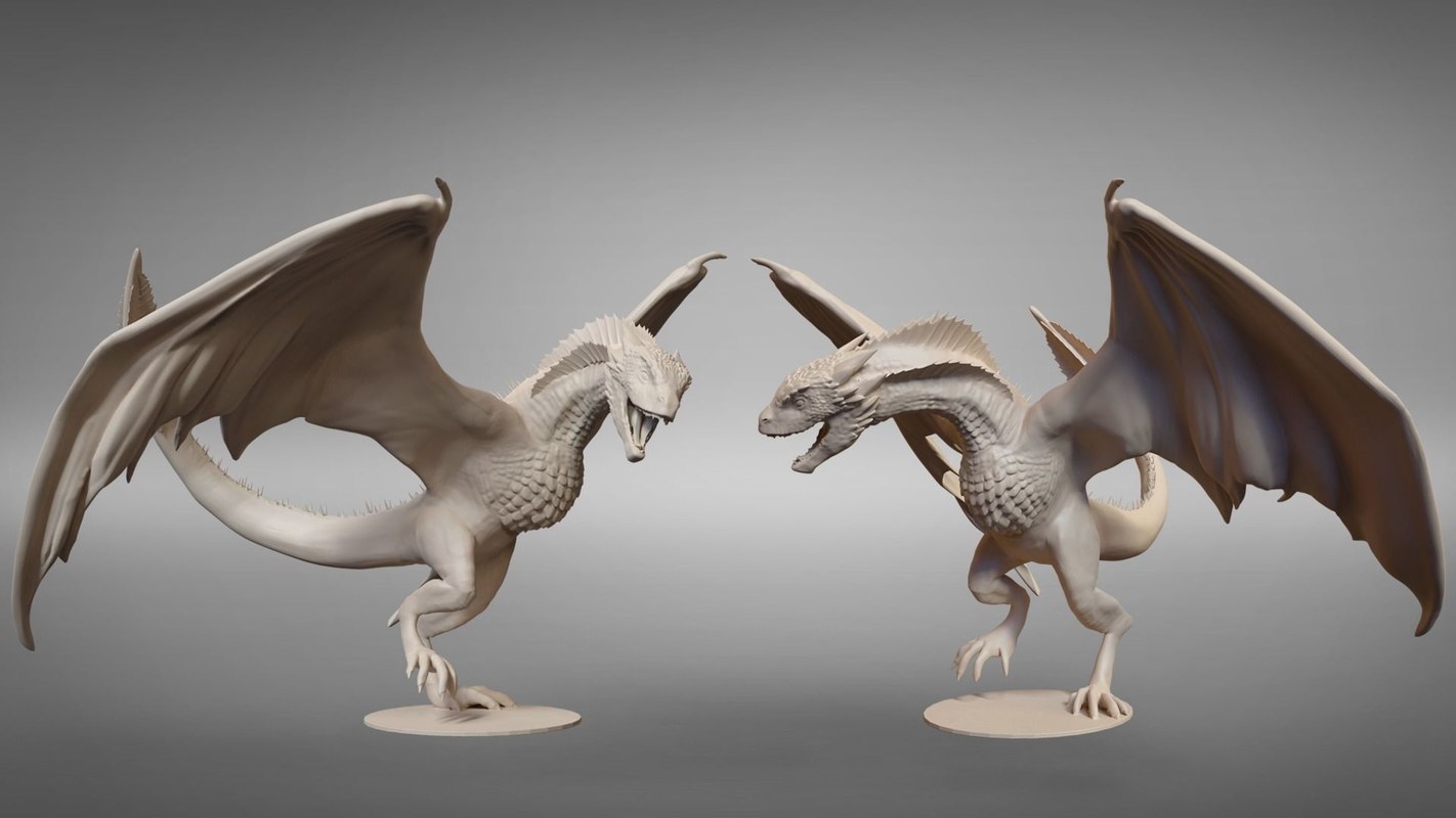 Drogon posou modelo de impressão imprimível modelo Modelo 3D ...