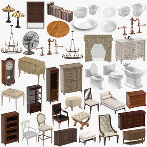 classical furniture table tableware 3D model