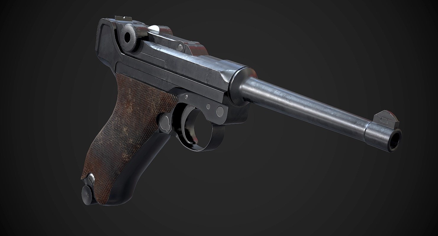 luger p08 aaa game weapon model