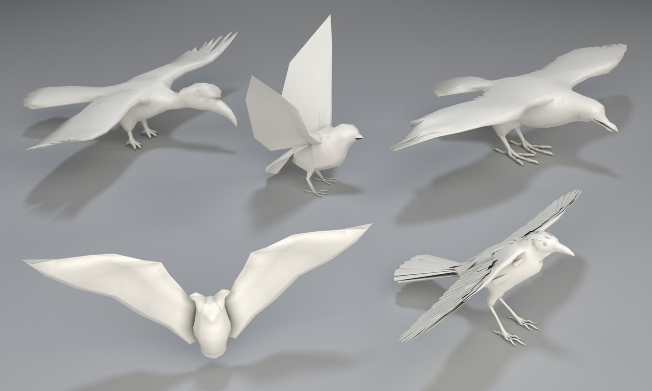 3D 5 birds - - TurboSquid 1300671