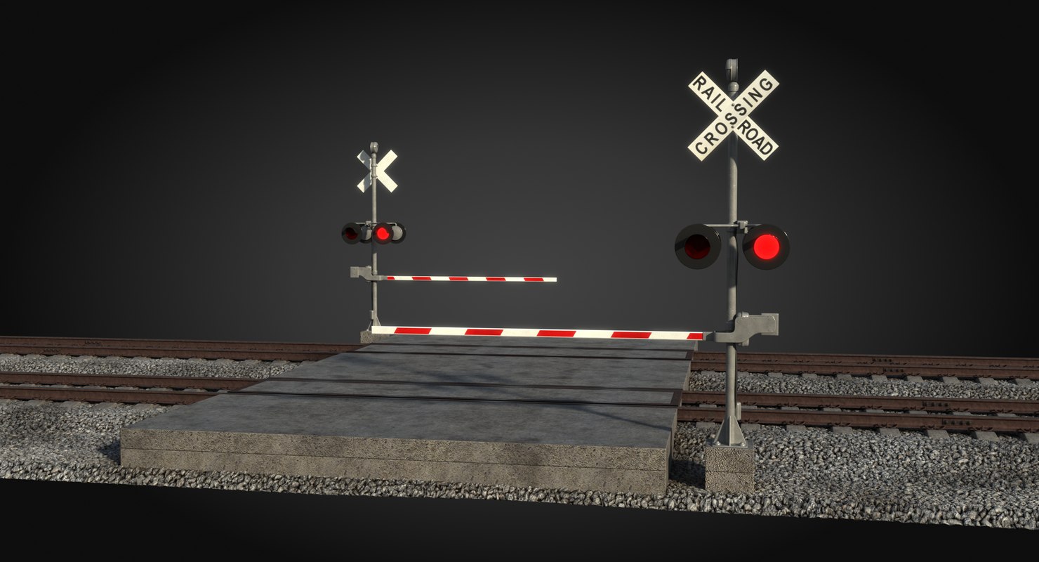 Railway crossing rails 3D model TurboSquid 1300805