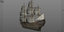 3D sailboat galleon model