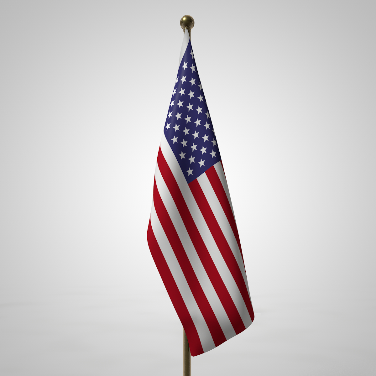 3d usa flag pole