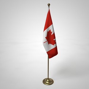canada flag pole 3D model