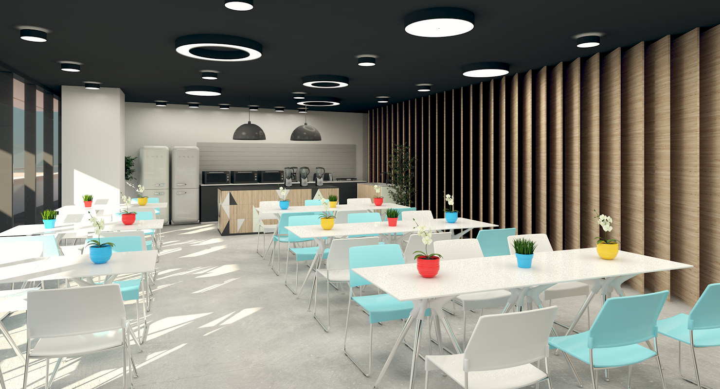 3D cafeteria terrace garden model TurboSquid 1301133