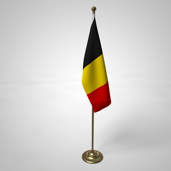 belgium flag pole 3d model