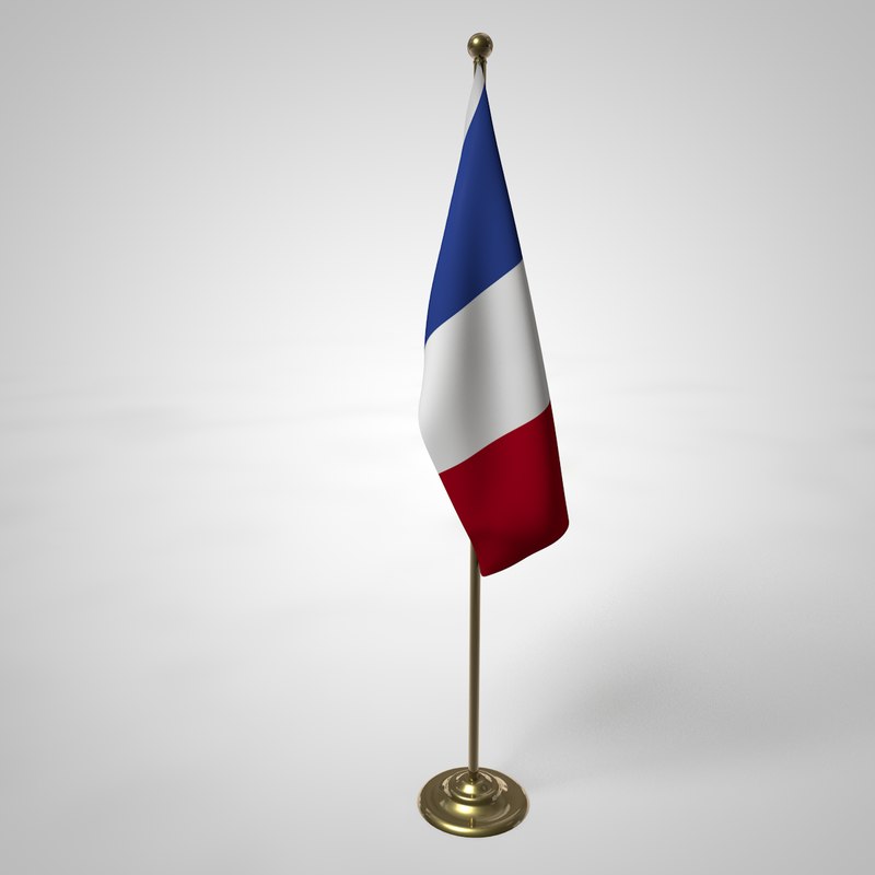 French flag pole 3D model TurboSquid 1301318